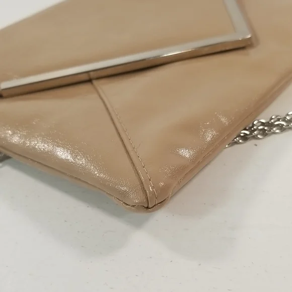 INC Lilly Beige Faux Leather Gold Chain Clutch Shoulder Bag - Picture 6 of 13